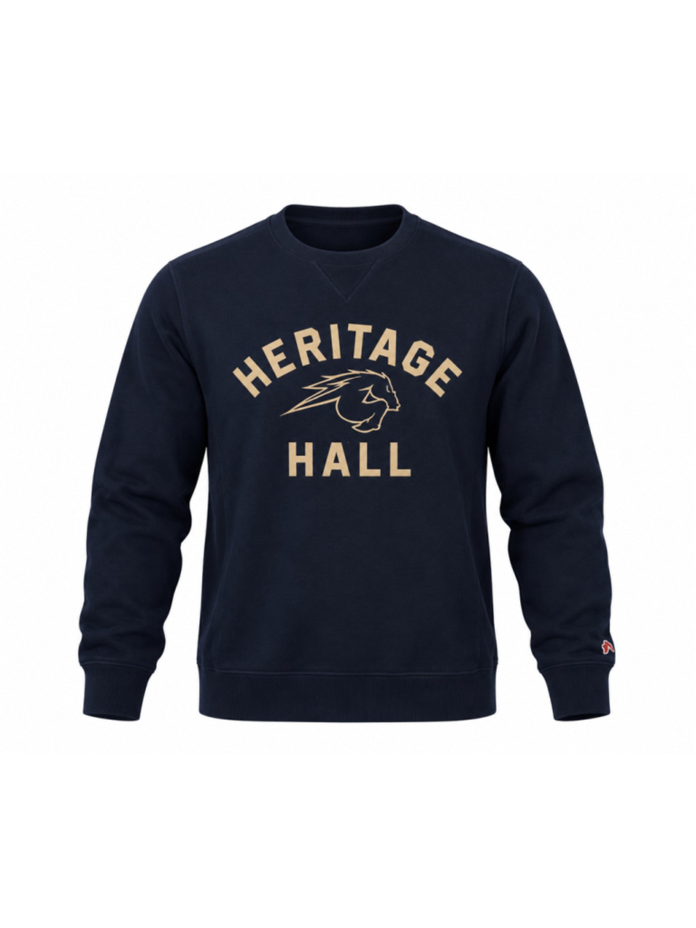 League Heritage Hall Crewneck Sweatshirt Mens Large Navy/Gold Pullover Sz L